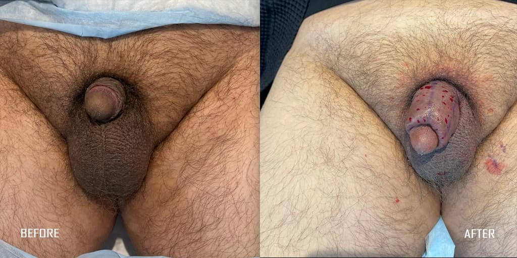 Patient before and after